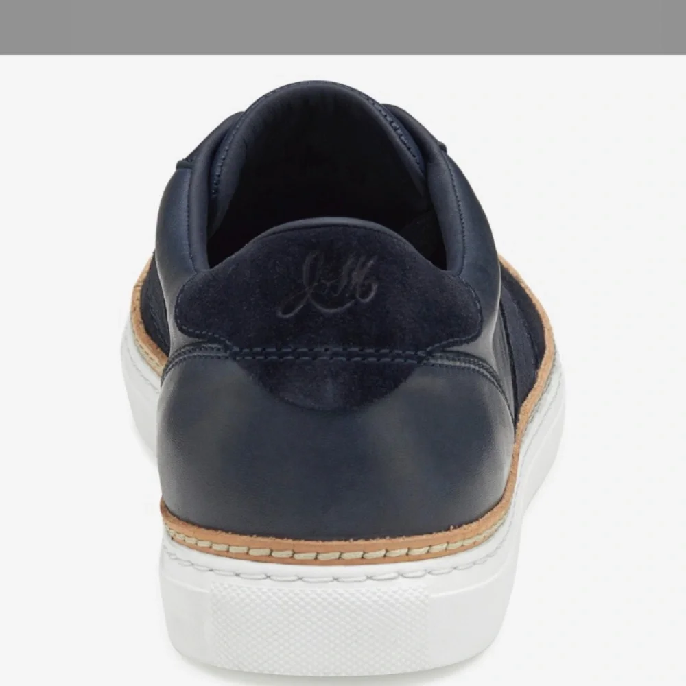 Johnston & Murphy Mens Casey U-Throat Navy Sheepskin/English Suede Sneakers 10M - Picture 10 of 11